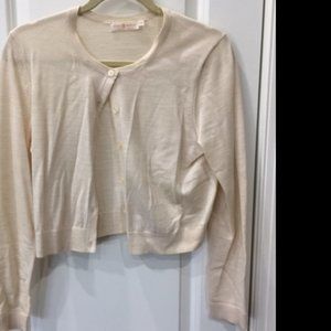 Tory Burch Cardigan Sweater, Medium, Cream